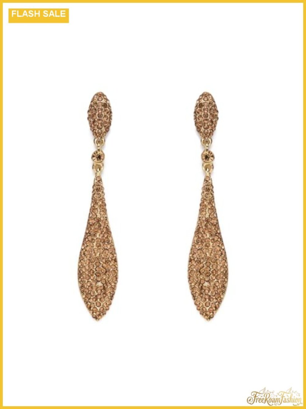 Crystal Alloy Double Drop Dangle Earrings 3.2" Push Back Wedding Prom